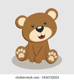 high-quality image. teddy bear print, sticker. three-dimensional image. cartoon vector illustration.