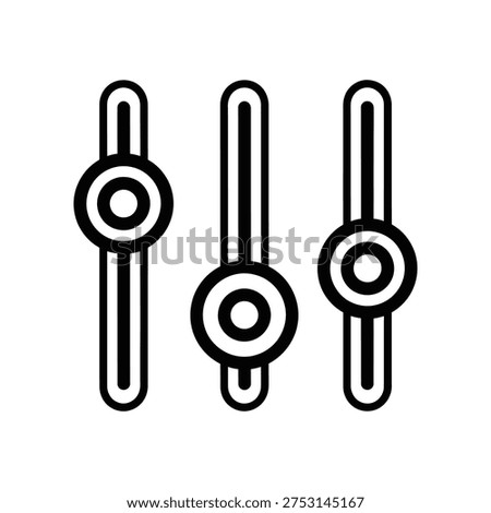High-quality image of three black and white paper clips arranged vertically, perfect for office, organization, and design projects with clean minimalist aesthetic.