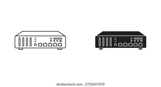 Imagen de alta calidad de dos conmutadores de red, ideal para centros de datos y entornos de oficina. Mostrar conectividad y eficiencia.