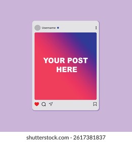 High-quality Instagram post mockup featuring a vibrant gradient background and editable placeholder text. Perfect for showcasing your social media designs