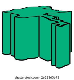 A high-quality isometric vector illustration of the Republic of the Union of Myanmar in a hand-drawn style.