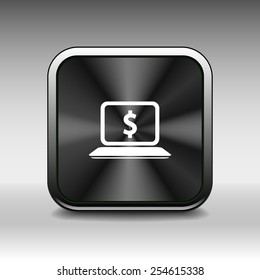High-quality laptop screen with the Dollar sign. Economy concept.