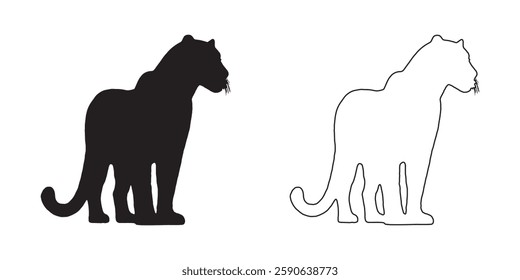 High-Quality Leopard Silhouette for Digital and Print Projects - Leopard Vector - Leopard Icon
