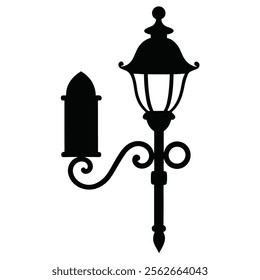 High-quality line art illustration of a reading lamp silhouette, perfect for icons, logos, and clipart. Ideal for creative projects