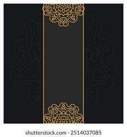 High-Quality Mandala Design Background with Gold Details on Dark Theme