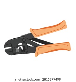 A high-quality manual wire stripping tool with ergonomic orange plastic handles and a black metal mechanism for precision cable cutting and insulation removal.