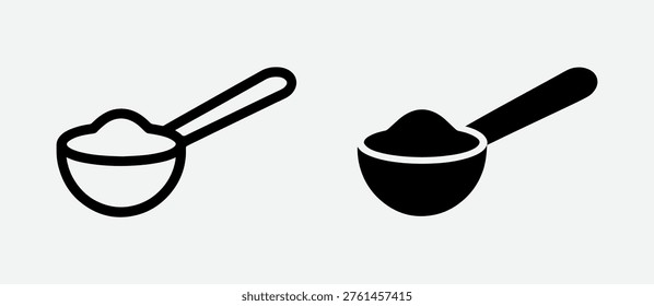 Высококачественный измерительный набор значков совок, включающий как линейные, так и сплошные стили. Идеально подходит для представления кухонной утвари, измерения пищевых продуктов, белковый порошок совок, дозировка и инструменты для приготовления пищи. Чистый, минимальный векторный дизайн идеально подходит для пользовательского интерфейса, приложений, веб-сайтов, упаковки и инфографики. Полностью масштабируемый и простой в настройке для современных дизайнерских проектов.