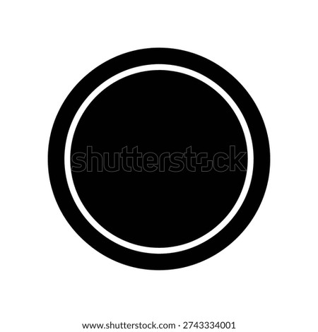 High-quality minimalist black camera lens aperture icon with sharp edges, perfect for photography, tech, and design projects.