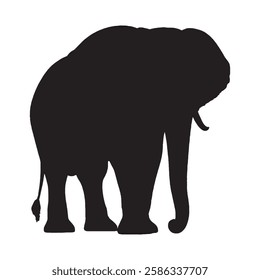 High-Quality Minimalist Elephant Silhouette for Digital Art - Elephant Vector - Elephant Illustration
