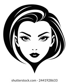 High-quality minimalist vector illustration on transparent background. Elegant woman's face with a 90s hair style.
Perfect for modern designs to elevate your artwork.