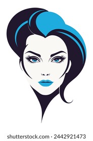 High-quality minimalist vector illustration on transparent background. Elegant woman's face with a 80s hair style.
Perfect for modern designs to elevate your artwork.