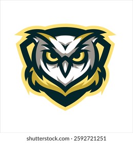 "High-quality owl head mascot logo vector illustration design, perfect for gaming logos, esports teams, and digital branding. Customizable, fierce, and professional design for your game or team.