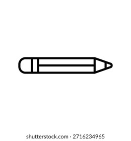 Icono de línea de lápiz de alta calidad que representa la escritura, el dibujo y la educación. Esquema de Vector simple perfecto para App de la escuela, Sitios web creativos y gráficos relacionados con la oficina.