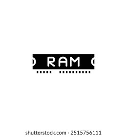 High-Quality RAM Icon - Random Access Memory Module Illustration for Computer Hardware, Technology, and Electronics Design, Minimalist Memory Stick Graphic for Data Storage and Computing Applications