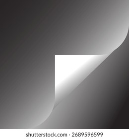 Uma curva de página realista de alta qualidade ou ilustração de vetor de canto dobrado com sombreamento de gradiente suave e efeitos de sombra. Perfeito para uso em design digital, layouts web, brochuras, mockups etc