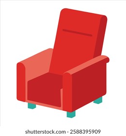 A high-quality recliner vector illustration featuring a modern, comfortable armchair with a sleek design. Perfect for furniture catalogs, interior design projects, and advertising materials. Available