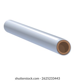 Representación de alta calidad de un rollo cilíndrico de papel de aluminio aislado sobre fondo blanco