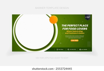 High-quality restaurant banner template with editable designs, bold typography, and eye-catching food imagery. Dimensions: 1920x900 pixels.