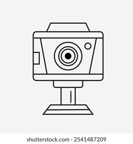 High-Quality Road Control Camera. line art vector image.