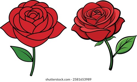 High-quality rose silhouette vector illustration for T-shirts, hoodies, pillow covers, clipart, icons, and printable designs