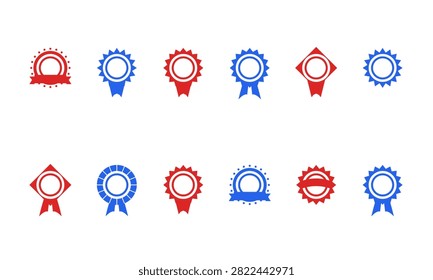 High-quality rosette award ribbon badge seal concept art. Ideal for creative digital projects, presentations, and versatile graphi
