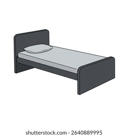 High-quality scalable bed design ideal for website assets, logo creation, branding projects, and presentations. Use versatile graphic for various applications. Easily adaptable to different styles.