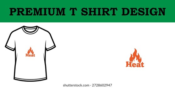 Hochwertige skalierbare Vektorgrafik eines hochwertigen Typografie-T-Shirt-Designs mit einem auffälligen Flammenlogo, perfekt für Bekleidungsmarken, Print-on-Demand und Merchandise-Projekte mit einer modernen Flachdesign-Ästhetik.