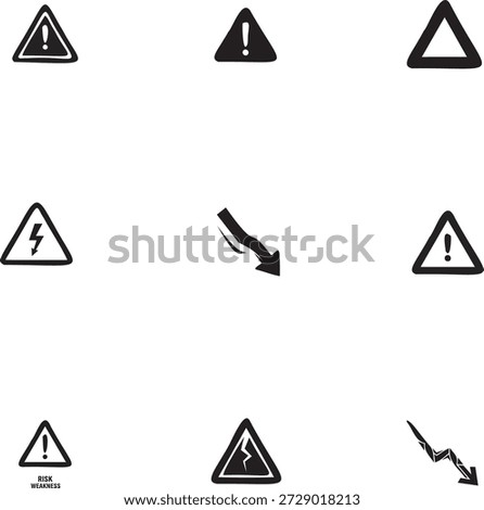 High-quality scalable vector illustration of a risk and weakness warning sign with exclamation mark, ideal for safety, business, and caution-themed projects.