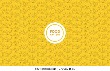 A high-quality seamless fast food pattern featuring a variety of thin-line doodle icons including burgers, pizza slices, donuts, drinks, and snacks. This vibrant yellow vector background is perfectly tileable, making it ideal for large-scale restaurant branding, food delivery packaging, menu covers, and digital wallpapers. The minimalist hand-drawn style gives it a modern and playful aesthetic suitable for cafes, fast food chains, and kitchen decor projects. Professionally crafted vector illustration ready for commercial and creative use.
