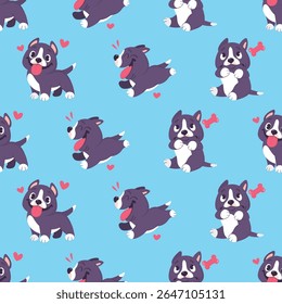 High-quality seamless vector design of playful dogs, perfect for pet-related projects, packaging, and more. Versatile, fun, and easy to use in various designs.