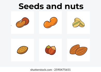 High-quality seeds and nuts vector art, perfect for menus, packaging, and branding.
