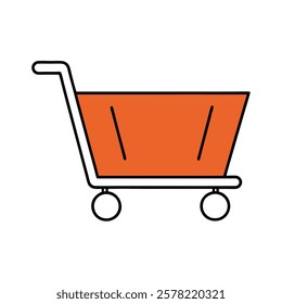 High-quality shopping cart vector illustration. Perfect for e-commerce, online stores, supermarkets, and retail shopping designs.