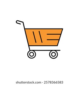 High-quality shopping cart vector illustration. Perfect for e-commerce, online stores, supermarkets, and retail shopping designs.