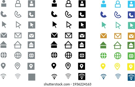 High-Quality Simple Icon Sets. Phone, Wi-Fi, Home