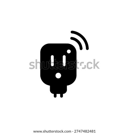 High-quality smart plug silhouette vector for energy management software and automation app UI.
