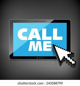 High-quality smartphone screen with the text message Call me.