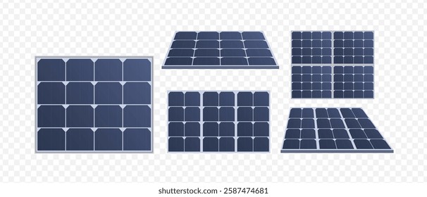 A high-quality solar panel isometric. Solar battery panel different form. Green technology concepts. Clean renewable energy. Eco energy	
