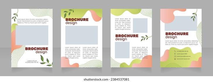 High-quality spa treatment blank brochure design. Template set with copy space for text. Premade corporate reports collection. Editable 4 paper pages. Rubik Black Regular, Nunito Light fonts used