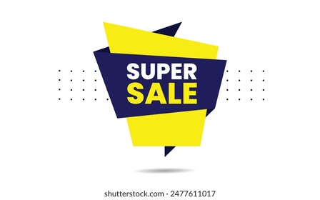 High-quality super sale vector art with a sleek white background, perfect for eye-catching banner designs.