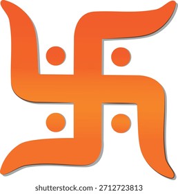 Illustration eines traditionellen Hindu-Swastik-Symbols, das in vedischen Ritualen, Festivals und verheißungsvollen Dekorationen verwendet wird. Ideal für religiöse Kunst, Tempeldesigns und kulturelle Grafiken.