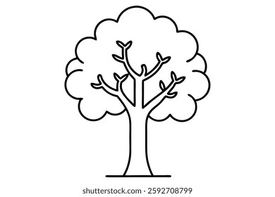 High-quality tree line art vector illustrations perfect for nature and outdoor designs.