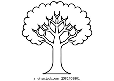 High-quality tree line art vector illustrations perfect for nature and outdoor designs.