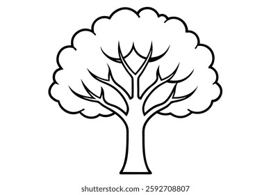 High-quality tree line art vector illustrations perfect for nature and outdoor designs.