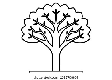 High-quality tree line art vector illustrations perfect for nature and outdoor designs.