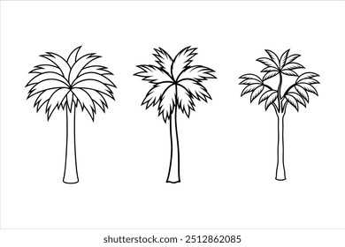 High-Quality Tropical Tree Silhouette Vector