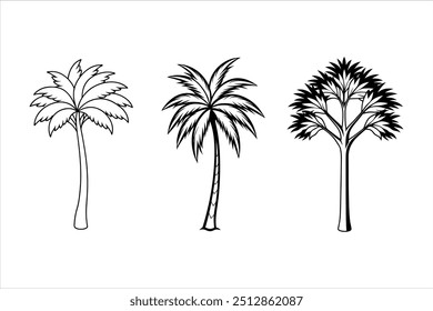 High-Quality Tropical Tree Silhouette Vector