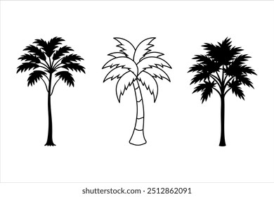 Hochwertiger tropischer Baum Silhouette Vektor