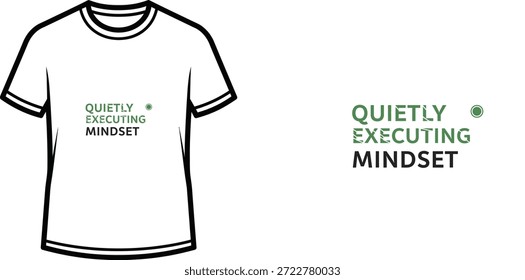 Un diseño de camiseta de tipografía de alta calidad con la cita "FOCUS LIVING EFFICIENCY IS Attractive Process" en un estilo tipográfico, minimalista, Arte vectorial profesional aislado sobre un fondo transparente.
