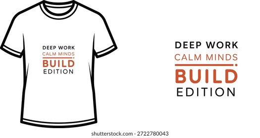 Diseño de camiseta de tipografía de alta calidad con la cita 'DESIGN THINKING WORK WITH CARE BLUEPRINT' en un estilo minimalista, Arte vectorial profesional aislado sobre un fondo transparente.