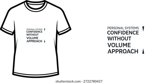 Diseño de camiseta de tipografía de alta calidad con la cita "CONFIANZA DE SISTEMAS PERSONALES SIN ENFOQUE DE VOLUMEN" en un estilo minimalista, Arte vectorial profesional aislado sobre un fondo transparente.